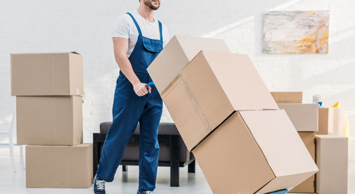 man with moving boxes